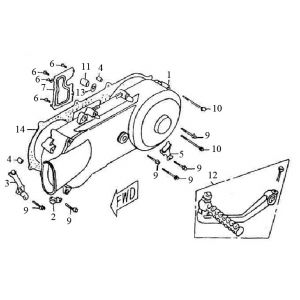 Carterdeksel - Kickstartpedaal Rover Classic 125