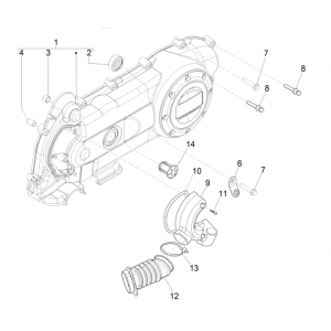 Carterdeksel Vespa Sprint 50 4-takt IGET 3V Euro 5