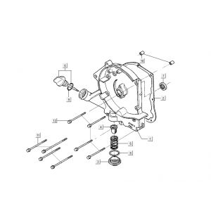 Carterhelft rechts - Peilstok - Oliefilter Kymco Sento 50 4-takt Zwart Glans