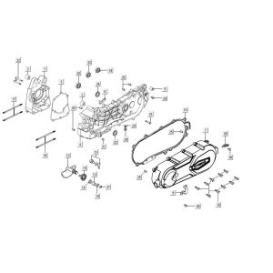 Carter - Carterdeksel - Kickstarteras Kymco Agility 16+ 125 Mat Metallic Silver