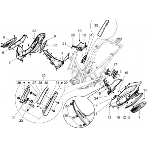 Treeplank - Voetensteun Piaggio Beverly 125 RST 4V Euro 3 2010-2015