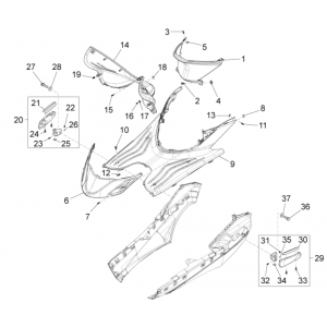Treeplank - Voetensteun Piaggio Fly 125 4-takt 3VG IE Euro 3