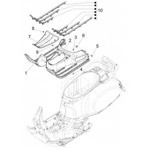 Treeplank - Voetensteun Vespa GTS 125 IE ABS Euro 4 2019
