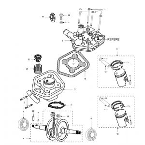Cilinder- Krukas Peugeot Speedfight 2 50 2-takt LC Euro 2