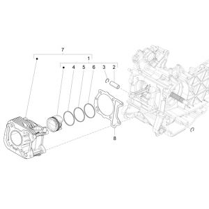 Cilinder - Zuiger Piaggio Liberty 125 IGET 3V ABS Euro 5