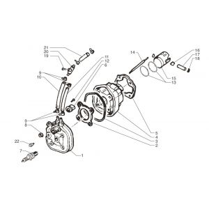 Cilinder - Zuiger - Cilinderkop Beta Ark-k 50 2-takt LC zilver 2004