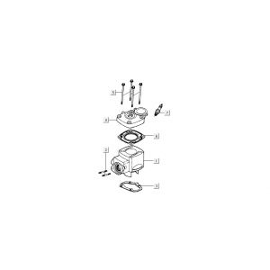 Cilinder - Cilinderkop Kymco B&W LC 2-takt zilver