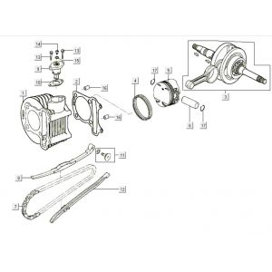 Cilinder - Zuiger - Krukas Kymco Like 200i Wit