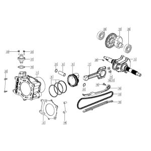 Cilinder- Zuiger - Krukas Kymco Xciting 400i Geel