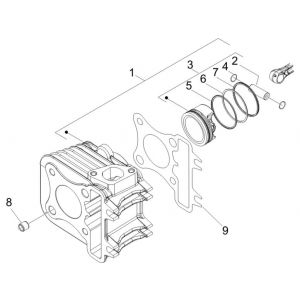 Cilinder - Zuiger Piaggio Zip 2000 4-takt AC