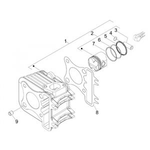 Cilinder - Zuiger Vespa S 50 4-takt 4V AC