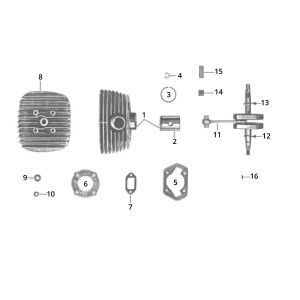 Cilinder - Zuiger - Cilinderkop - Krukas  Zundapp GTS 50 517-40L0