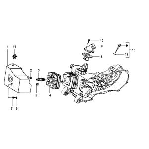 Cilinderkop Piaggio Typhoon 50 2-takt AC 1998-2005
