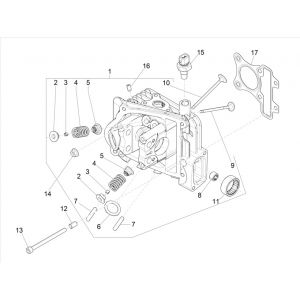 Cilinderkop Vespa Primavera 50 4-takt IGET 3V Euro 5