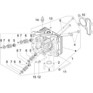 Cilinderkop Vespa S 50 4-takt 4V AC