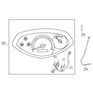 Kilometerteller - Cockpit - Kilometertellerkabel Benzhou YY80T-18 YY50QT(-18) flat antraciet
