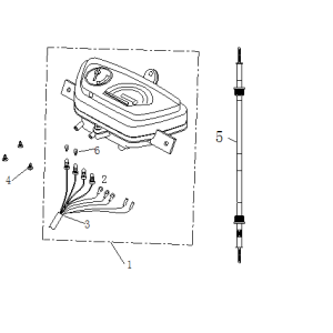 Kilometerteller - Cockpit - Kilometertellerkabel China Ape 50 wit