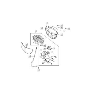 Kilometerteller - Cockpit Kymco Super9 50 2-takt AC oud model race zwart geel