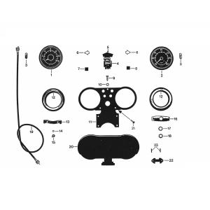 Kilometerteller - Cockpit Zundapp KS 50 530-010, 011 en 500