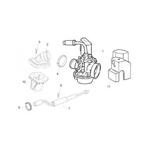 Carburateur - Inlaatspruitstuk Piaggio Zip 2000 2-takt AC