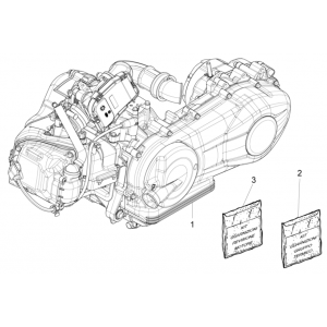 Motorblok compleet Piaggio Fly 125 IE 4-takt 3V Euro 3