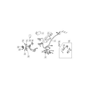 Contactslot - Kabelboom Kymco Super9 50 2-takt AC oud model race zwart geel