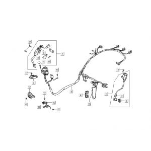 Contactslot - Kabelboom Kymco DJ 2-takt Zilver