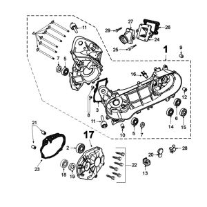 Crankcase Peugeot Kisbee 2-takt