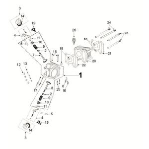 Cylinder head-cylinder Peugeot Speedfight 4 50i E5