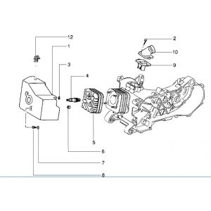 Cilinderkop - Inlaatspruitstuk Piaggio Zip RST 50 2-takt AC