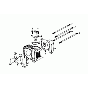Cilinder - Koppakking - Voetpakking Sym Mio 50i
