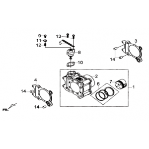 Cylinder met zuiger Sym Joymax 300I ABS E3 2014-2016
