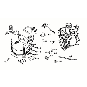 Kleppendeksel - Carburateur Sym Orbit (BU289) blue