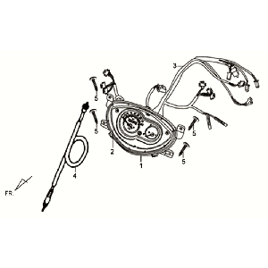 Kilometerteller - Cockpit - Kilometertellerkabel Sym Allo GT (WH006 S882U) white silver