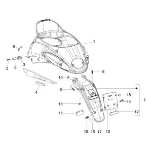 Motorschermen Piaggio Liberty 50 2-takt AC wit 595