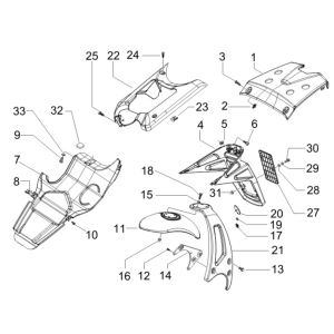 Achterspatbord Gilera Runner 50 SP 50 2-takt LC 2010-2017 rood dragon 894