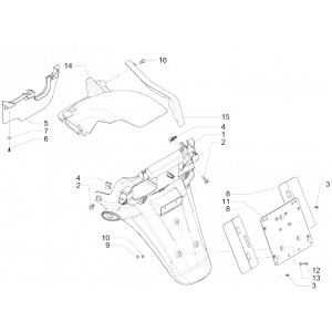 Achterspatbord Piaggio MP3 500 LT Business 2014-2016