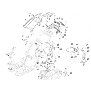 Achterspatbord Piaggio NRG Power DD 50 2-takt LC 2007-2017 wit 544