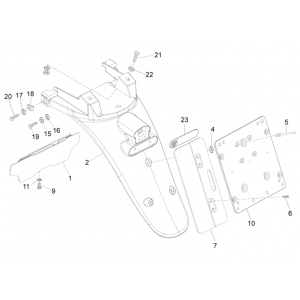 Achterspatbord Piaggio Beverly 500 Euro 3 2007-2012