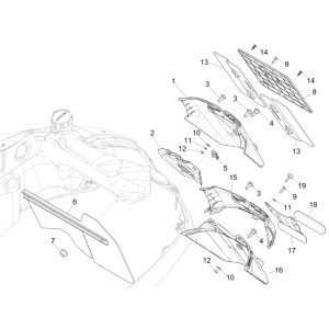 Achterspatbord -  Kentekenplaathouder Vespa GTS 250 ie 2005-2016 (zonder ABS) azuurblauw 244/A