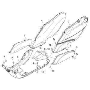 Onderspoiler Piaggio Fly 50 2-takt AC zwart 94