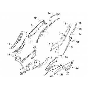 Motorschermen - Onderspoiler Gilera Runner 50 SP 50 2-takt LC 2010-2017 matzwart 80/B