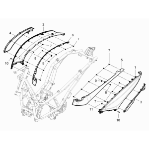 Motorschermen - Spoiler Piaggio Beverly 350 Sport Touring Euro 3 2013-2014 matzwart 93/B