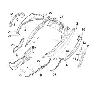 Motorschermen - Spoiler Piaggio MP3 300 LT Sport 2009-2014 zwart competition 98/A