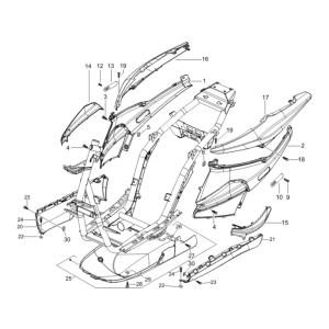 Motorschermen - Spoiler Piaggio NRG Power DD 50 2-takt LC 2007-2017 matoranje 954/A