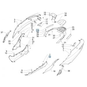 Motorschermen - Spoiler Piaggio MP3 300 ie LT Business - Sport (met en zonder ABS) 2016-2018