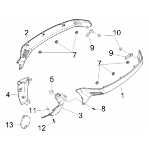 Motorschermen - Zijskirts Vespa GTS 250 ie 2005-2009 (met ABS) zwart 94