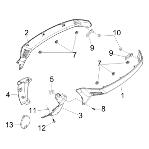 Motorschermen - Zijskirts Vespa GTS 250 ie 2005-2009 (met ABS) rood dragon 894