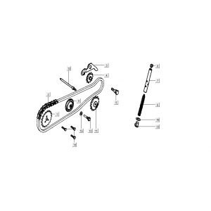 Distributieketting - Kettinggeleiders Kymco K-Pipe 4-takt Glans Zwart