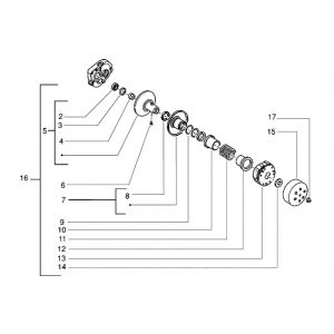 Koppeling - Koppelinghuis Piaggio Zip RST 50 2-takt AC